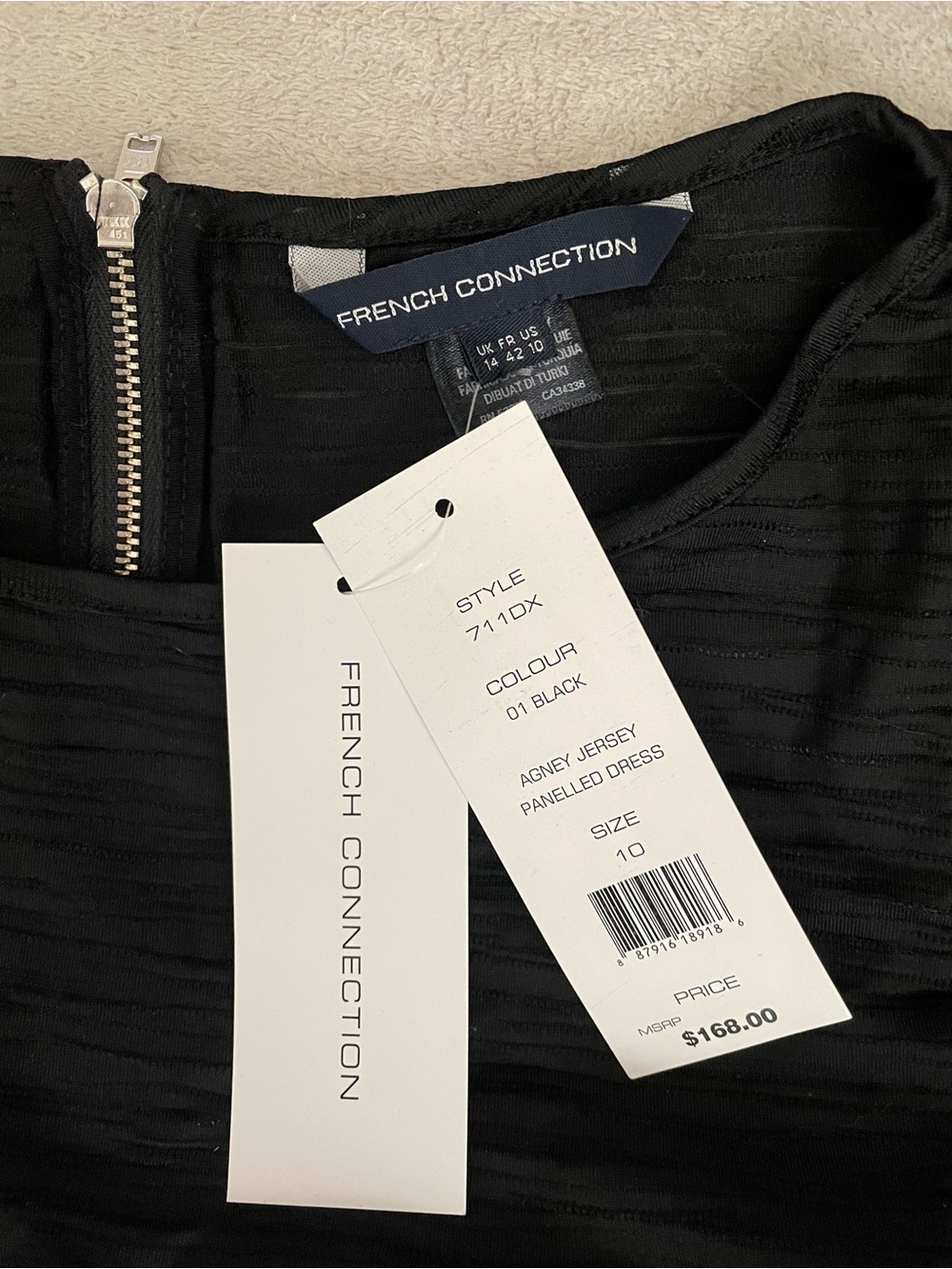 French Connection Black Agney Panelled Dress - Picture 7 of 8